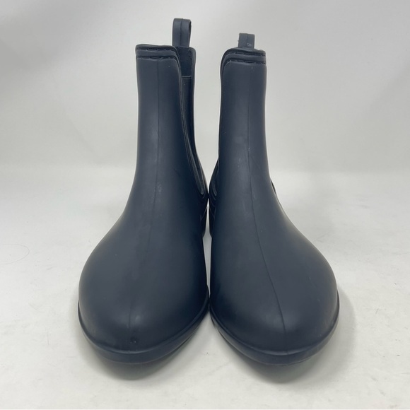 Jeffrey Campbell Shoes Womens 7 Havana Last Black Rain Boots Rubber Elastic Side - Picture 2 of 8